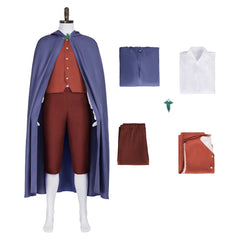 The Lord of The Rings Frodo Baggins Tenue Marrone et Bleue Cosplay Costume