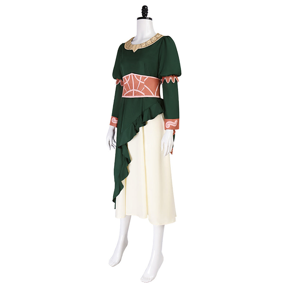 The Lord of The Rings Hera Robe Verte Médiévale Cosplay Costume