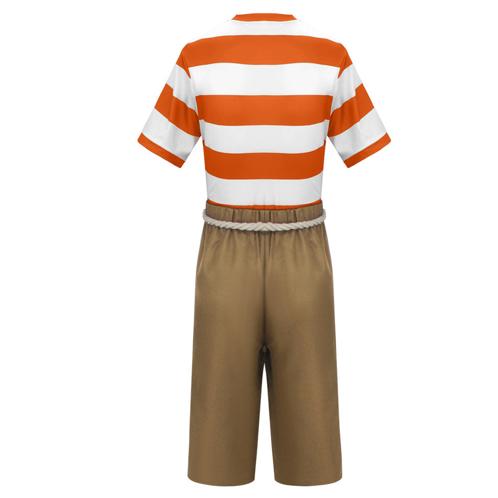 The SpongeBob Movie(2025) Patrick Star Tenue à Rayures Orange Cosplay Costume