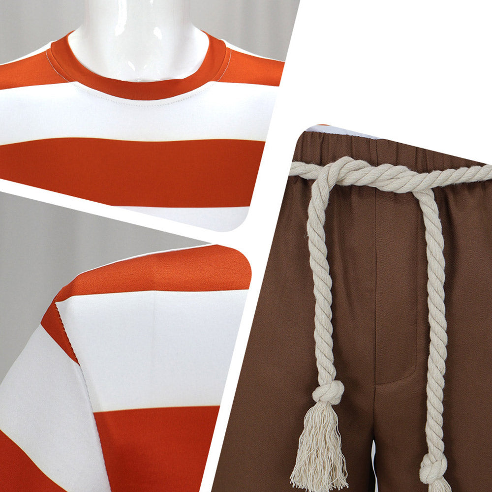 The SpongeBob Movie(2025) Patrick Star Tenue à Rayures Orange Cosplay Costume