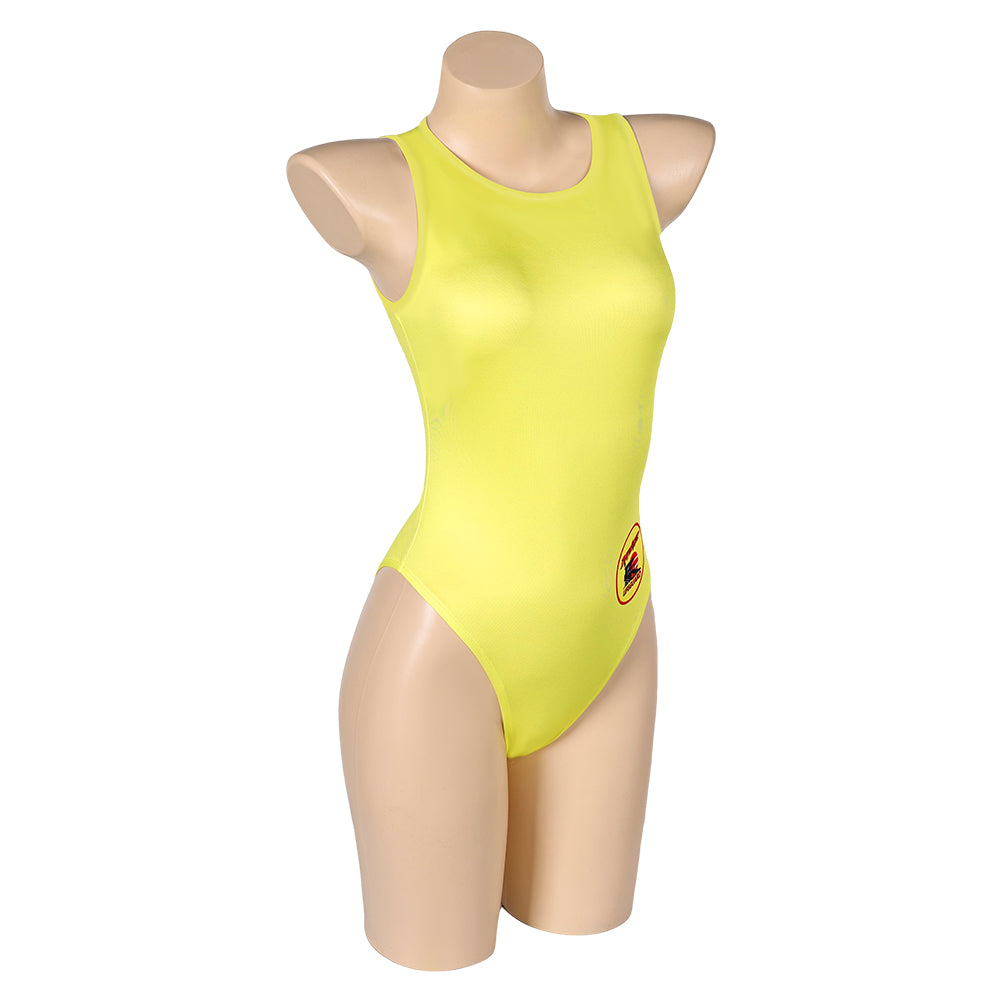 TV Baywatch Alerte à Malibu(2024) C.J. Parker Maillot de Bain Jaune Une Pièce Cosplay Costume