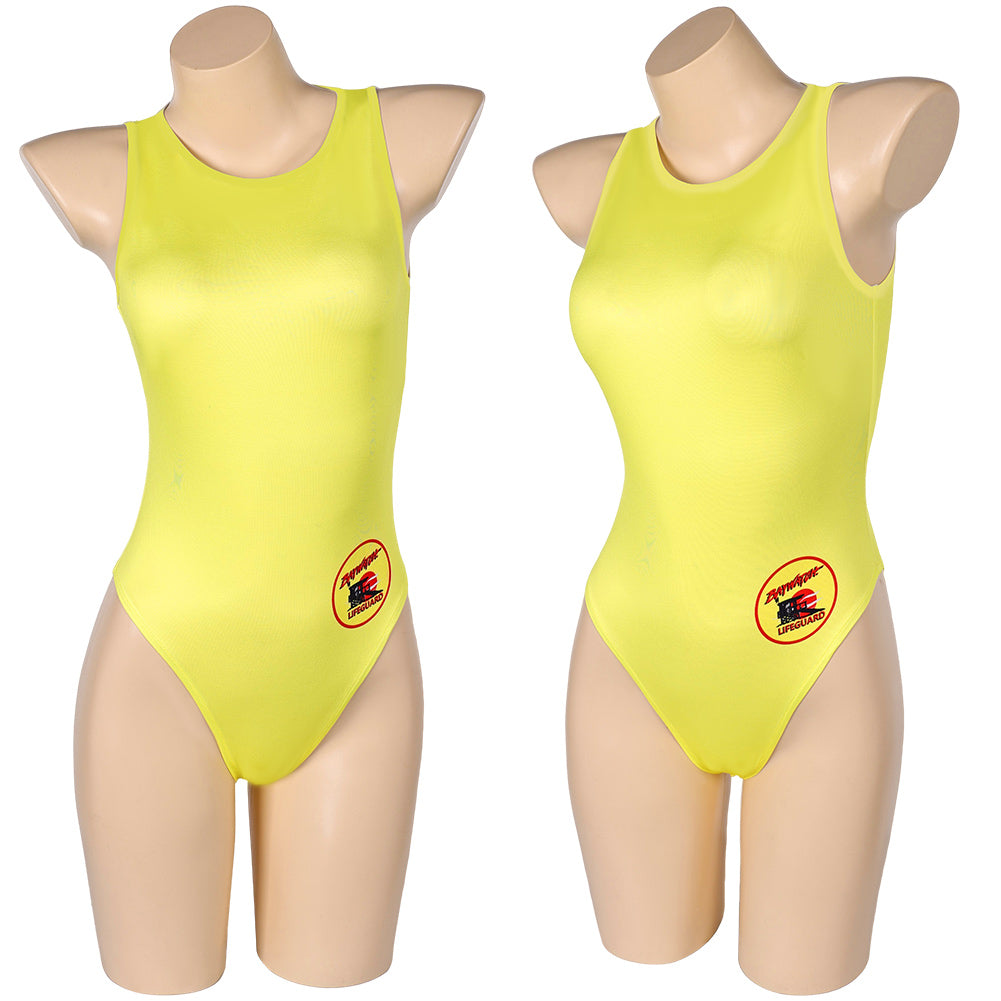 TV Baywatch Alerte à Malibu(2024) C.J. Parker Maillot de Bain Jaune Une Pièce Cosplay Costume