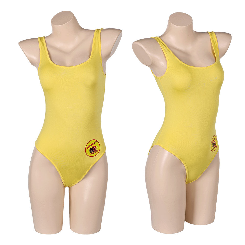 TV Baywatch Alerte à Malibu(2024) C.J. Parker Maillot de Bain Jaune Une Pièce Cosplay Costume Ver.2
