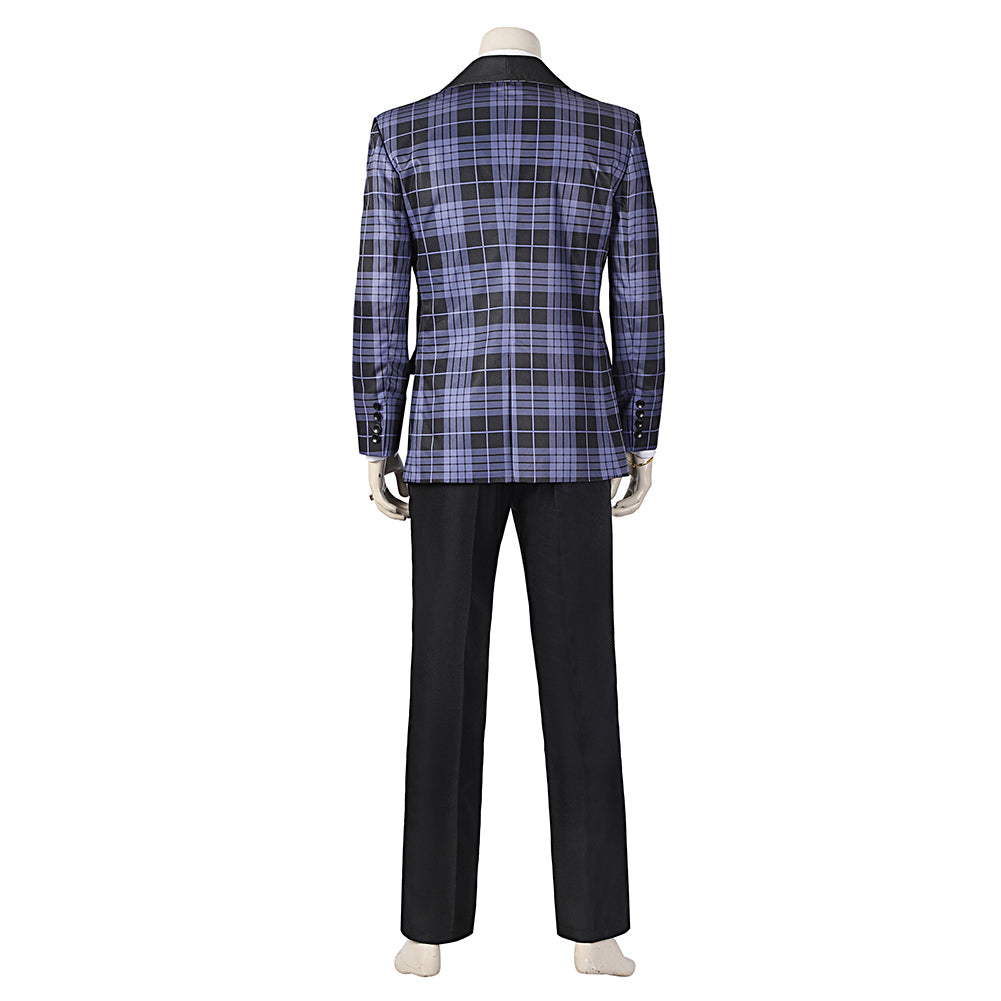 TV The Penguin(2024) Oswald Cobblepot Tenue à Carreaux Violet Cosplay Costume