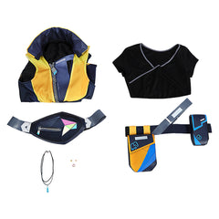 Valorant Waylay Tenue Jaune et Bleue Cosplay Costume