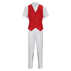 Wicked Prince Fiyero Tenue de Gilet Rouge Cosplay Costume