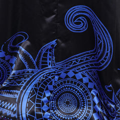 Wicked: For Good(2025) Elphaba Cape Noire à Imprimé Motif Bleu Cosplay Costume