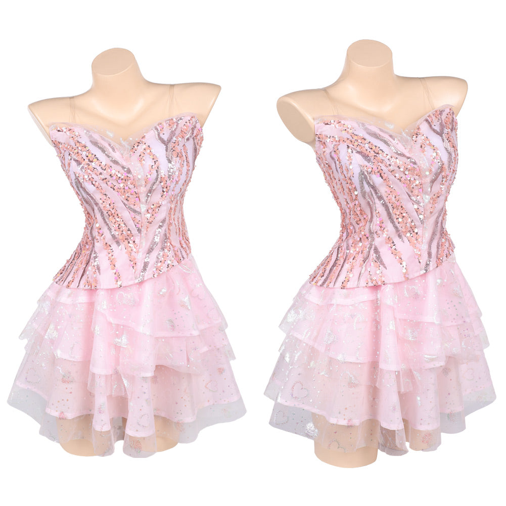 Wicked: For Good(2025) Glinda Jupe de Ballet Rose Cosplay Costume