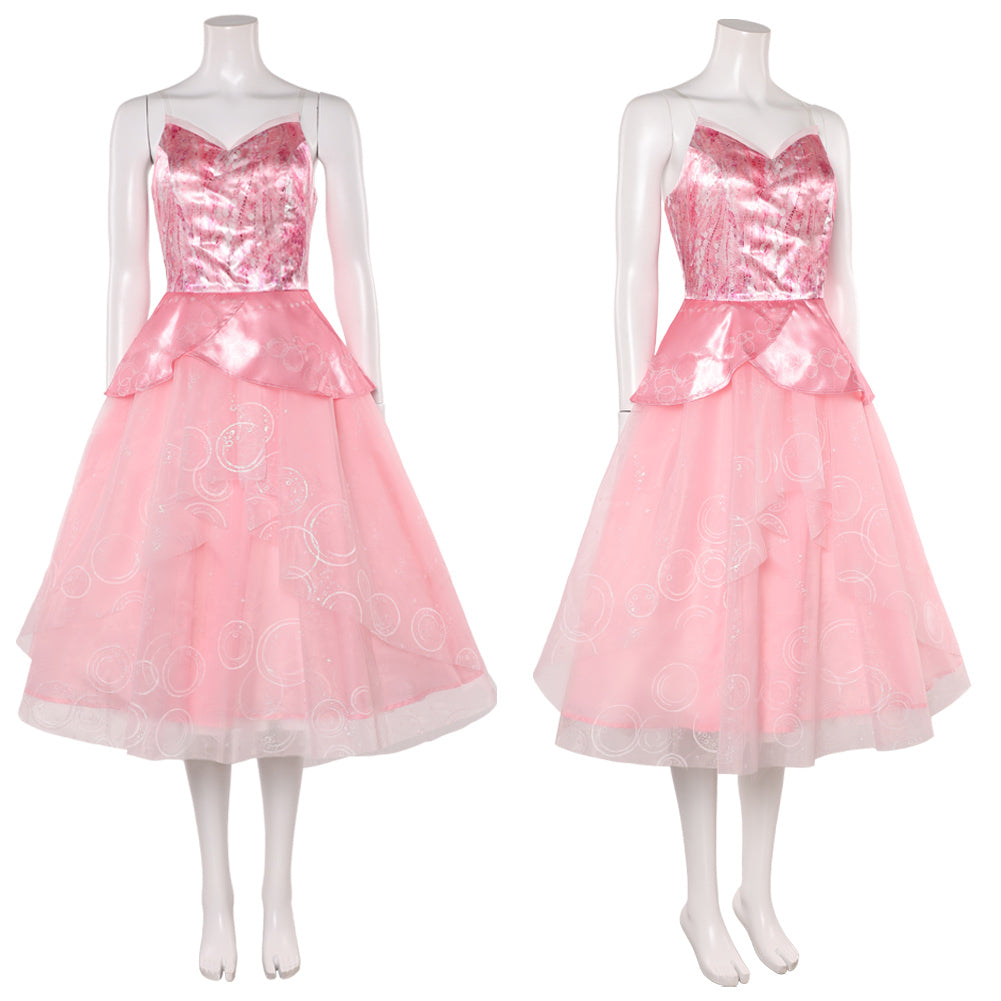Wicked: For Good(2025) Glinda Robe à Bretelles Rose Cosplay Costume Ver.2