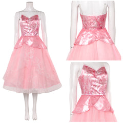 Wicked: For Good(2025) Glinda Robe à Bretelles Rose Cosplay Costume Ver.2