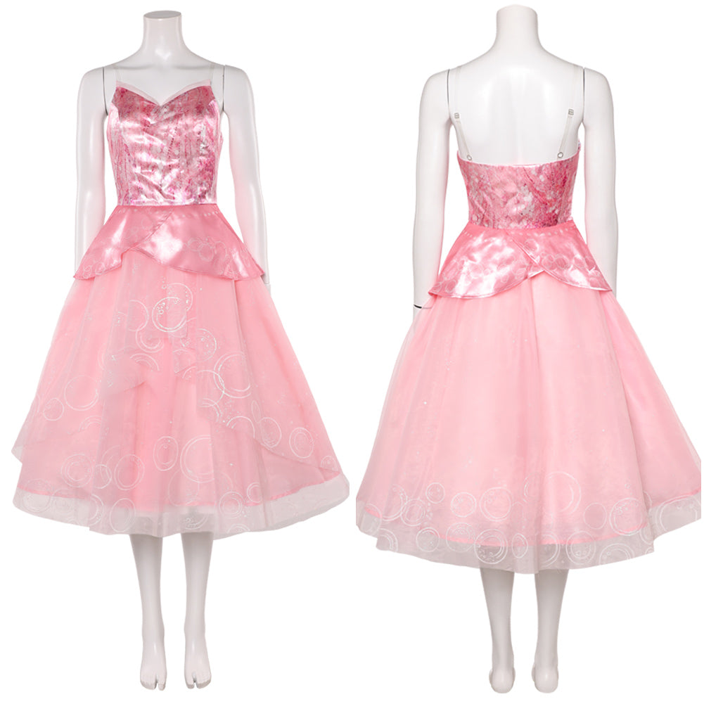 Wicked: For Good(2025) Glinda Robe à Bretelles Rose Cosplay Costume Ver.2