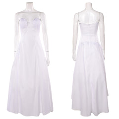Wicked: For Good(2025) Glinda Robe Blanche sans Bretelles Cosplay Costume