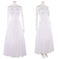 Wicked: For Good(2025) Glinda Robe Blanche sans Bretelles Cosplay Costume