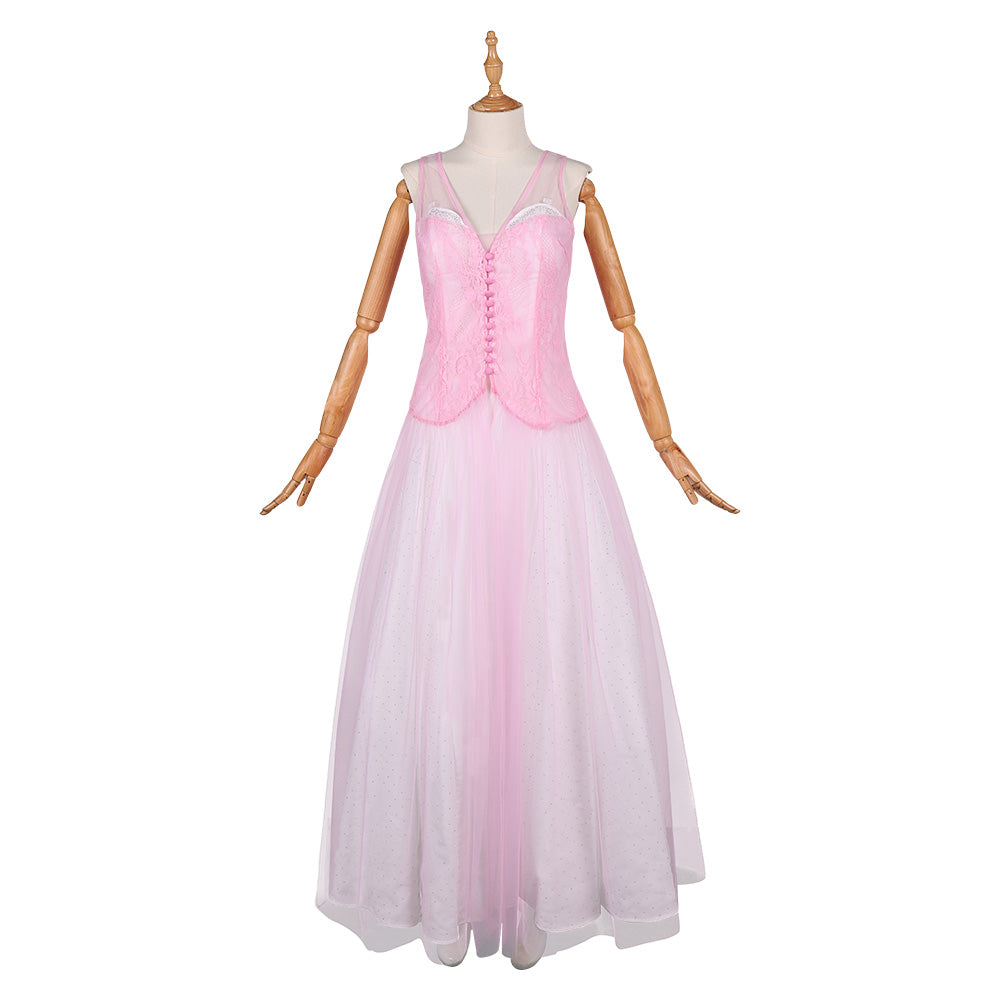 Wicked: For Good(2025) Glinda Robe en Tulle Rose Cosplay Costume