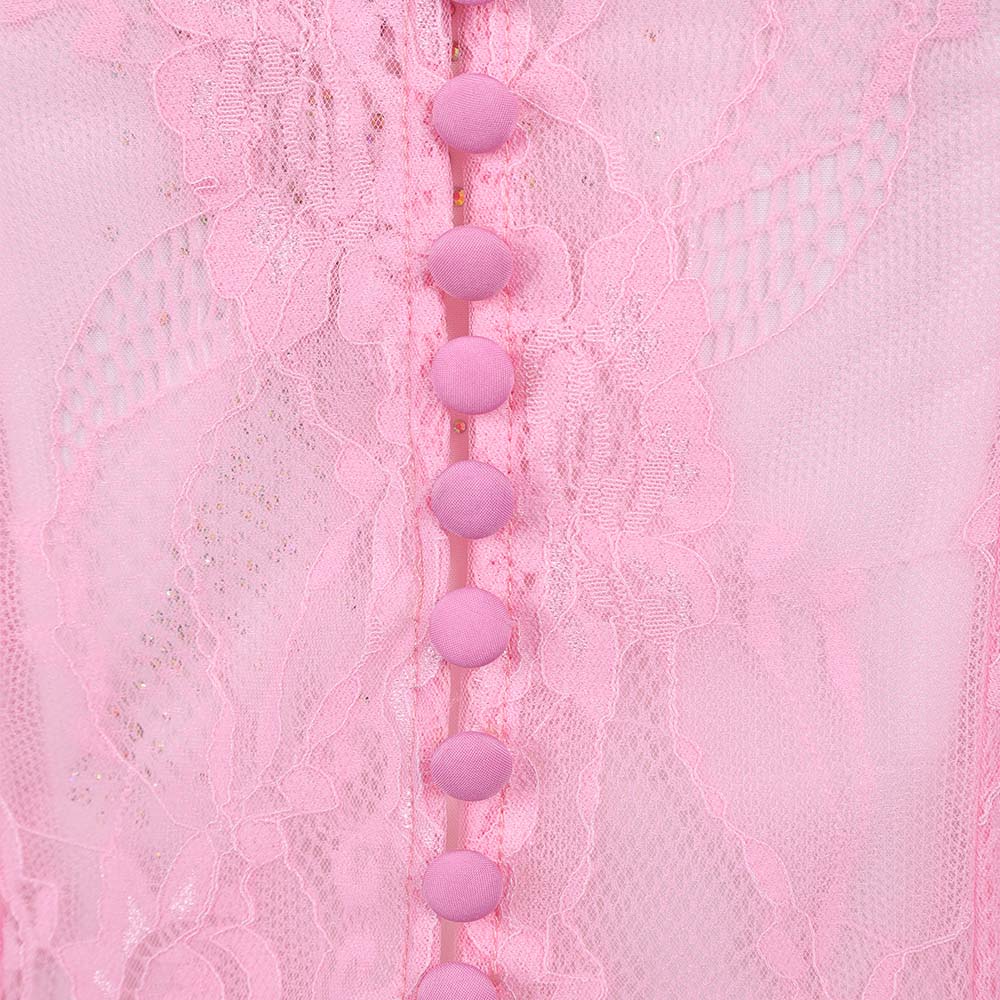 Wicked: For Good(2025) Glinda Robe en Tulle Rose Cosplay Costume