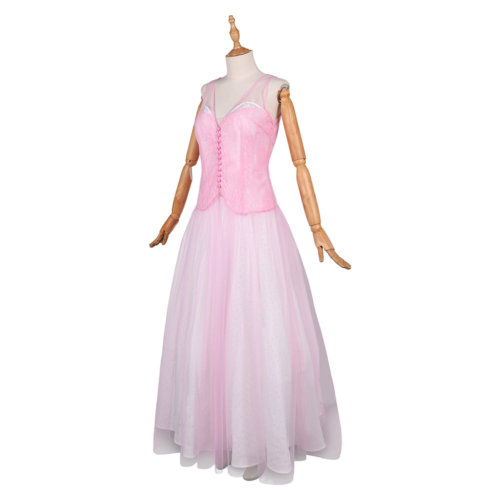 Wicked: For Good(2025) Glinda Robe en Tulle Rose Cosplay Costume