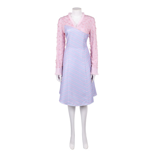 Wicked: For Good(2025) Robe à Rayures Roses et Violettes Cosplay Costume