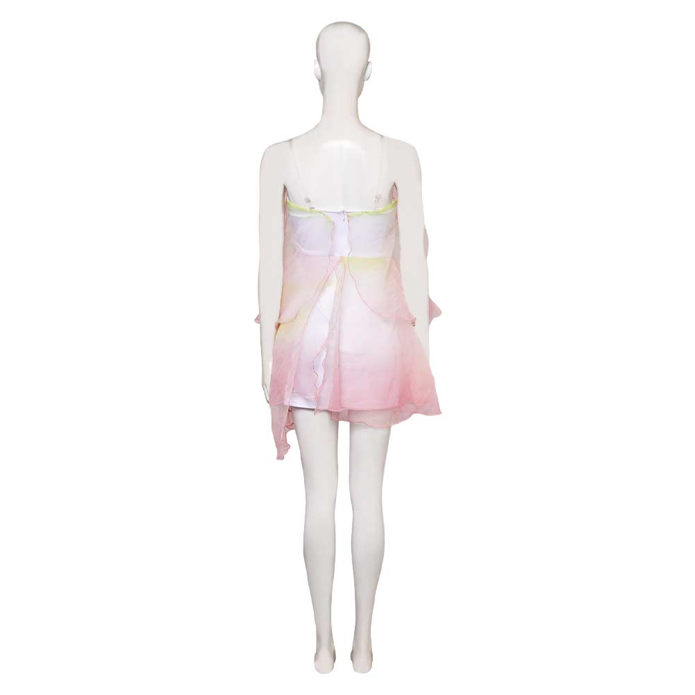 Wicked(2024) Glinda Robe en Forme de Fleurs Rose Cosplay Costume