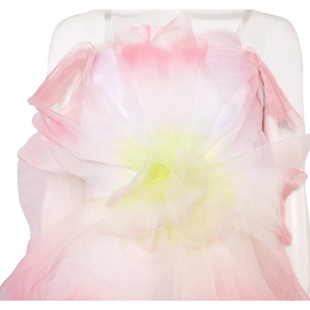 Wicked(2024) Glinda Robe en Forme de Fleurs Rose Cosplay Costume