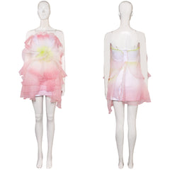 Wicked(2024) Glinda Robe en Forme de Fleurs Rose Cosplay Costume