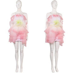 Wicked(2024) Glinda Robe en Forme de Fleurs Rose Cosplay Costume