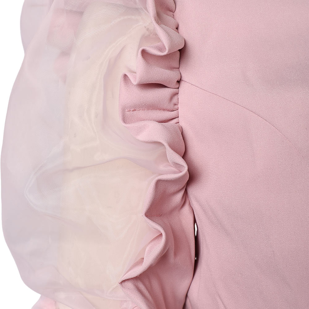 Wicked(2024) Glinda Robe Rose à Manches Bouffantes Cosplay Costume