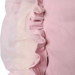 Wicked(2024) Glinda Robe Rose à Manches Bouffantes Cosplay Costume