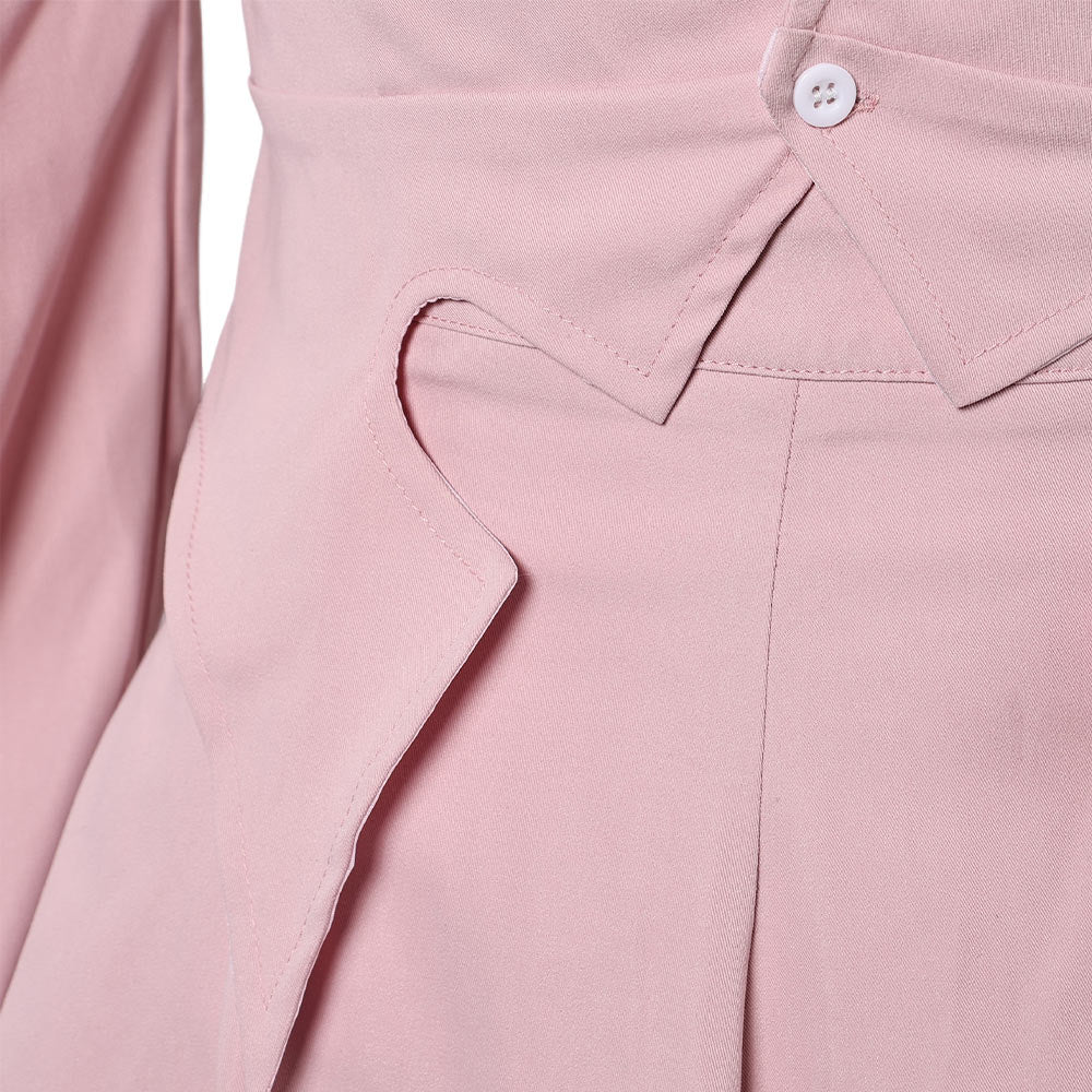 Wicked(2024) Glinda Robe Rose à Manches Bouffantes Cosplay Costume