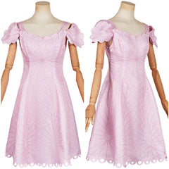 Wicked(2024) Glinda Robe Rose Cerceau Imprimé Cosplay Costume