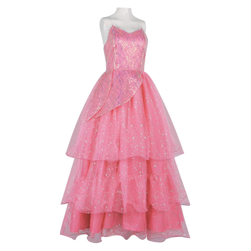 Wicked(2024) Glinda Robe Tube Rose Cosplay Costume