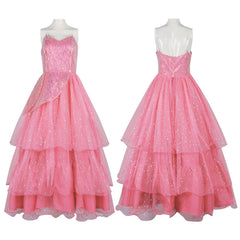 Wicked(2024) Glinda Robe Tube Rose Cosplay Costume