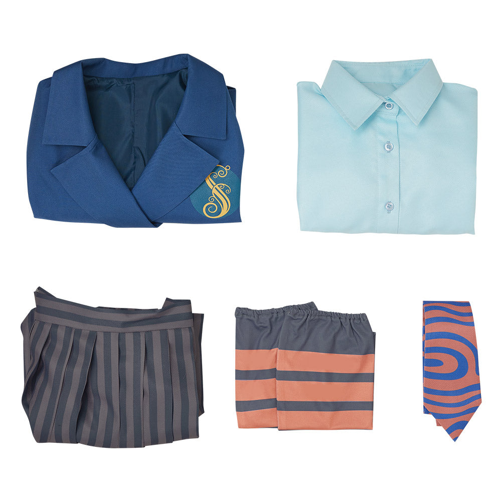 Wicked(2024) Uniforme Scolaire Bleu Cosplay Costume