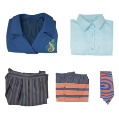 Wicked(2024) Uniforme Scolaire Bleu Cosplay Costume