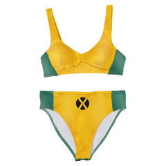 X-Men Rogue Maillot de Bain Bikini Jaune Sexy Cosplay Costume