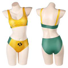 X-Men Rogue Maillot de Bain Bikini Jaune Sexy Cosplay Costume