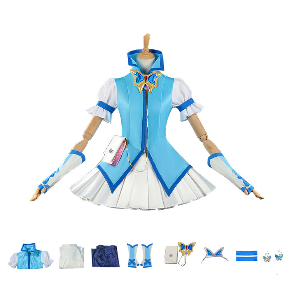 Yes! Pretty Cure 5 Minazuki Karen Robe Bleue et Blanche Cosplay Costume