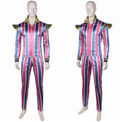 Ziggy Stardust David Bowie Tenue Rayé Bleu et Rose 1970s Costume Vintage
