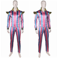 Ziggy Stardust David Bowie Tenue Rayé Bleu et Rose 1970s Costume Vintage