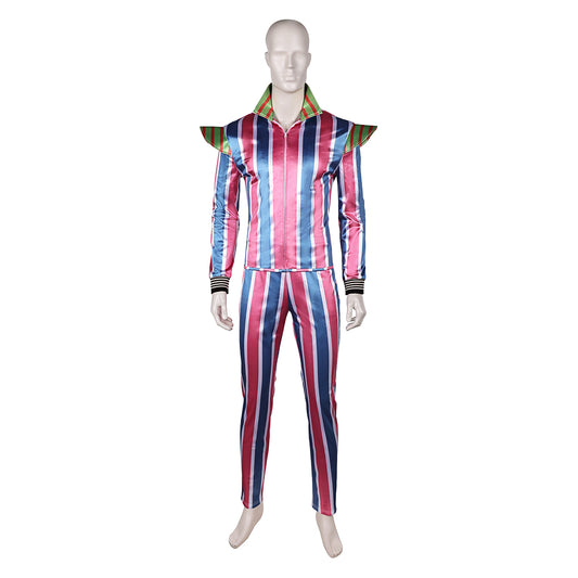 Ziggy Stardust David Bowie Tenue Rayé Bleu et Rose 1970s Costume Vintage