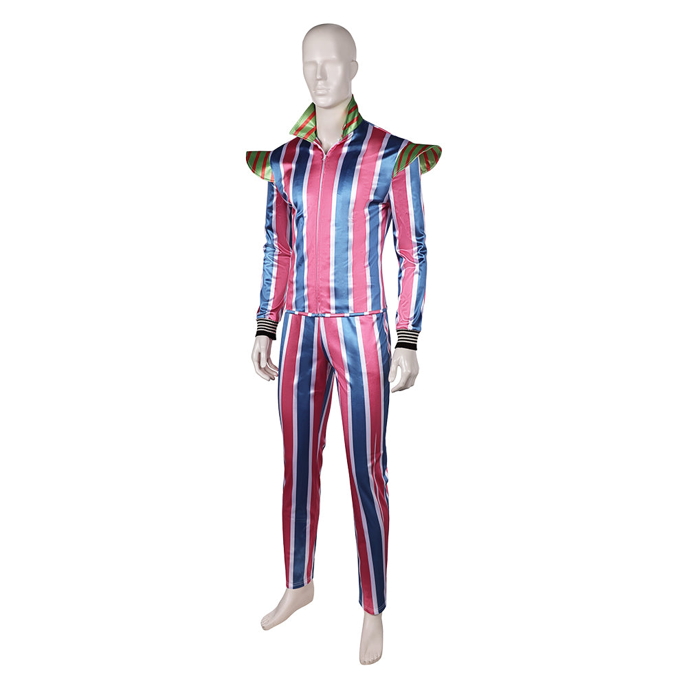 Ziggy Stardust David Bowie Tenue Rayé Bleu et Rose 1970s Costume Vintage