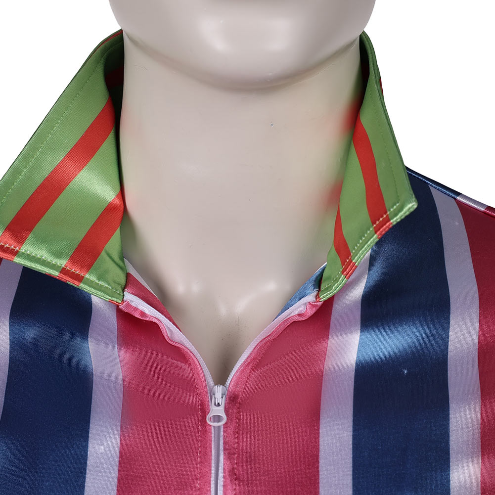 Ziggy Stardust David Bowie Tenue Rayé Bleu et Rose 1970s Costume Vintage