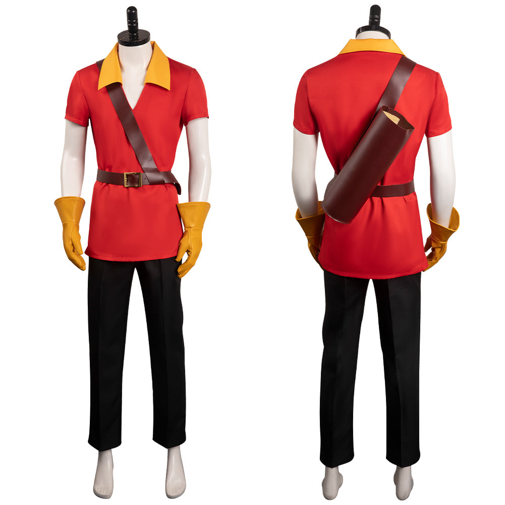 La Belle et la Bête Gaston Rouge Uniform Cosplay Costume Carnaval
