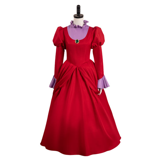 Film Cendrillon Lady Tremaine Rouge Robe Ensemble Cosplay Costume