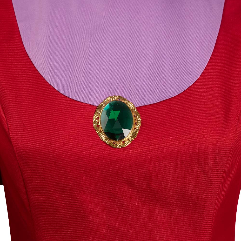 Film Cendrillon Lady Tremaine Rouge Robe Ensemble Cosplay Costume