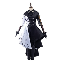 Cruella Cruella de Vil Robe Blanche et Noire Cosplay Costume