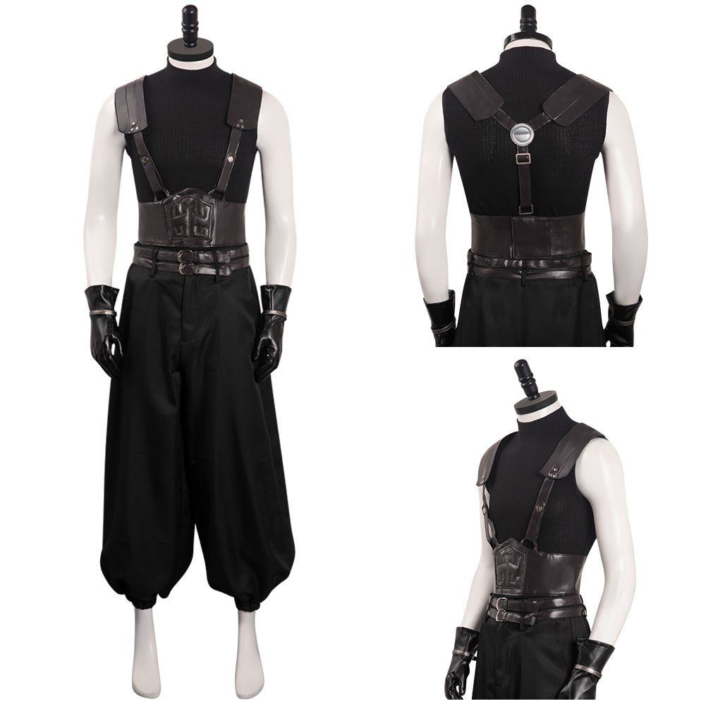 Crisis Core Final Fantasy VII Reunion Zack Uniform Noir Cosplay Costume