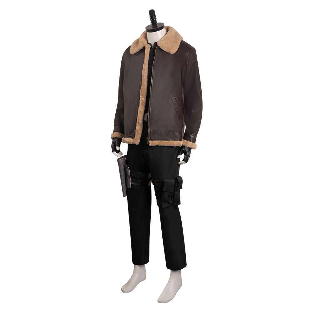 Adulte Resident Evil 4 Remake Leon S.Kennedy Manteau Cosplay Costume Carnaval
