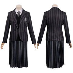 Enfant La Famille Addams 2 Mercredi Cosplay Costume Uniforme Ecole Carnaval