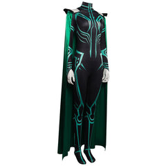 Film Thor: Ragnarok Hela Femme Vert Uniform Combinaison Cosplay Costume