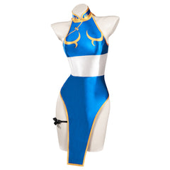 Enfant Street Fighter Chun Li Bleu Jeu Maillot De Bain Cosplay Costume
